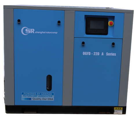 ضاغط هواء حلزوني خال من الزيت يعمل بالطاقة الكهربائية 22kw / 30hp